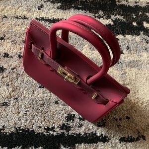 Beachkin Maroon Mini Velvet PVC Bag